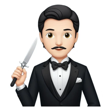 Man Opera singer with a knife  sticker