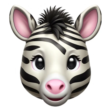 Cinematic Cute Zebra Portrait Emoji, Head tilted playfully and inquisitively, featuring a glossy, intricately striped Fur of black and white with round, sparkling eyes filled with curious wonder, Simplified yet irresistibly adorable features, highly detailed, glowing with a warm, friendly glow, high shine, affectionate and spirited, stylized with a touch of savannah whimsy, bright and endearing, soft glowing outline, capturing the essence of a mischievous yet loving zebra, so playful it feels like it could prance out of the screen and into your arms! sticker