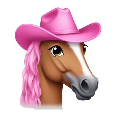 Pink pony with pink cowgirl hat sticker