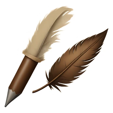 brown quill writing on parchment sticker