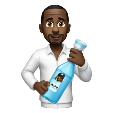 P diddy holding baby oil bottle sticker