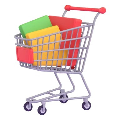 shopping cart with furniture sticker