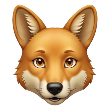 Cinematic Noble Dingo Portrait Emoji, Poised and regal, with a lean, agile build and a short, sandy-tawny fur that speaks of the wild outback, deep-set soulful amber eyes and alert ears, Simplified yet sharp and sophisticated features, highly detailed, glowing with a soft, dignified glow, high shine, intelligent and resourceful, stylized with an air of untamed elegance, focused and attentive, soft glowing outline, capturing the essence of a watchful and confident wild canine, so majestic it feels as though it could trot out of the screen with effortless authority! sticker