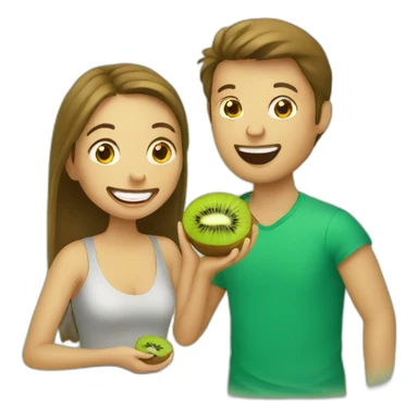 people enjoying a kiwi sticker