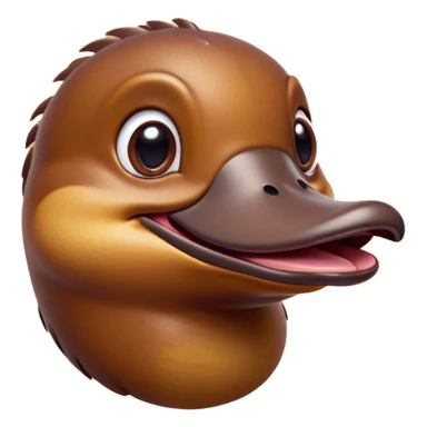 Cinematic Comical Platypus Portrait Emoji, Head tilted dramatically with an exaggeratedly amused expression, featuring a striking, glossy brown fur with a whimsically flat duckbill and wide, expressive eyes full of playful disbelief, Simplified yet hilariously expressive features, highly detailed, glowing with a slightly sassy glow, high shine, dramatic yet playful, stylized with an air of cheeky aquatic mischief, bright and endearing, soft glowing outline, capturing the essence of a spirited and over‐the‐top platypus, so meme‐worthy it feels like it could quack its way into internet fame instantly! sticker