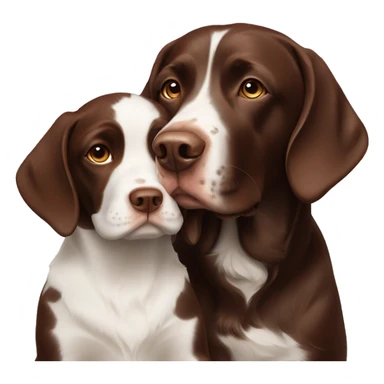 chocolate labrador with springer spaniel  sticker