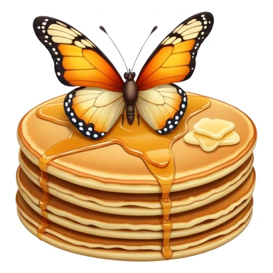 Butterfly eating pancakes sticker