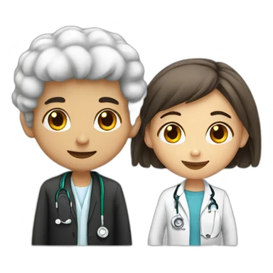 White cutie Jewish girl friendship with doctor Arabic boy sticker