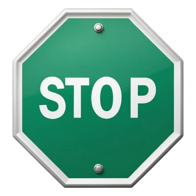 green stop sign sticker