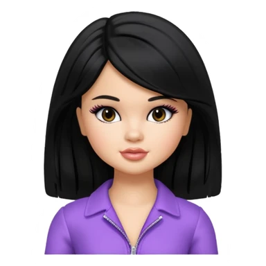 selena gomez as pretty bratz baddie, black hair sticker