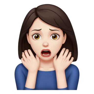 a brunette woman strangling herself sticker