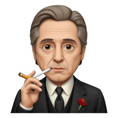 draw me brutal cold-blooded old al pacino from godfather, who will smoke ciggarete sticker