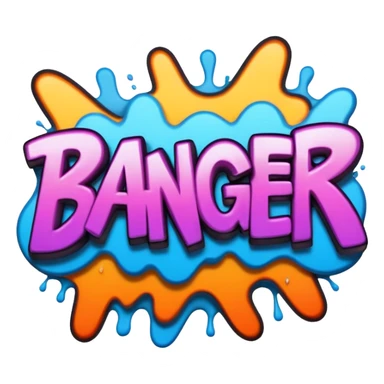 The word Banger in graffiti sticker