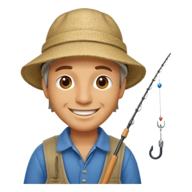 happy fisherman sticker