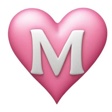 Pink heart wish initial M in it  cursive sticker