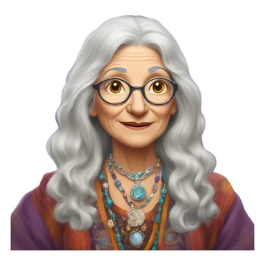 western astologer old lady sticker