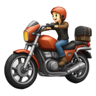 Motorrad mit Kind drauf sticker