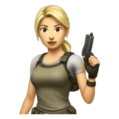 Blonde Lara croft sticker