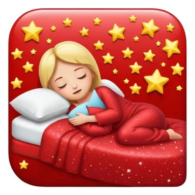 red glitter sleep Zzz sticker