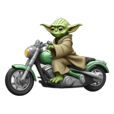Yoda qui fait de la moto sticker