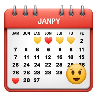 January calendar flat emojy style just writte Jan 2026 sticker