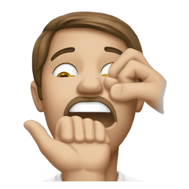 face with hand over mouth combined with saluting face sticker