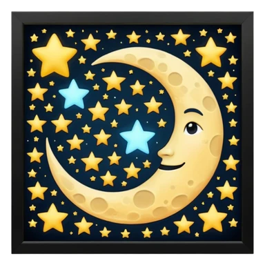 
esta noche solo las lula y estrellas sin fondo sticker