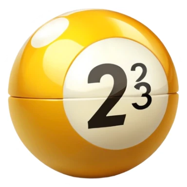 golden billiard ball with the number 23 in a pixelated style sticker