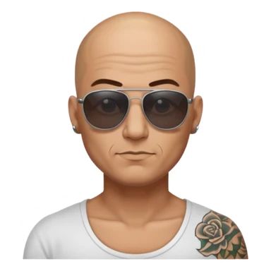   tattooed baldies with  sun glass sticker