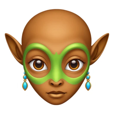 alien living in desert, very colorful, accessories, just face  sticker