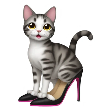 cat wearing heels sticker