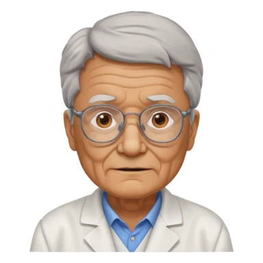 una imagen de un abuelo de 63 años sin bata medica con gafas sticker