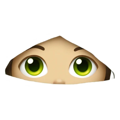 girl under covers looking up with green eyes sticker