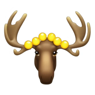 moose horns with yellow Christmas lights sticker