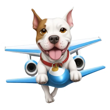 Pitbull dog flying on a plane sticker