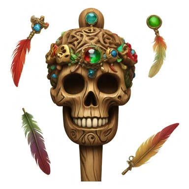 Voodoo magic staff sticker