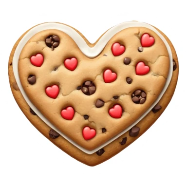 cookie heart with chips with glitter sticker