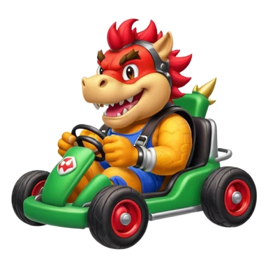 Bowser fait du kart sticker