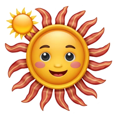 The sun rising with bacon flying everywhere sticker