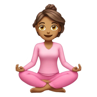 chica haciendo yoga con traje rosa claro sticker