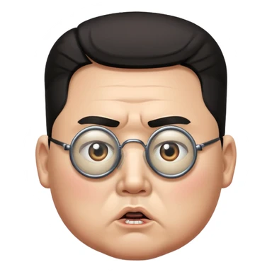 Kim Jong Un from North Korea looking through a monocle with angry expression sticker