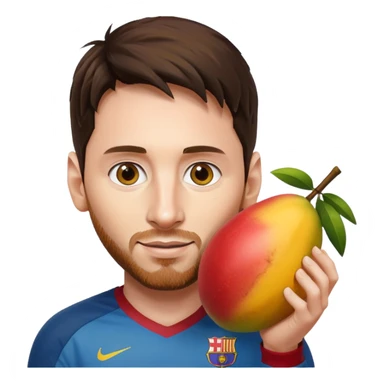 Lionel messi holding a mango sticker