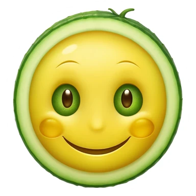 smiley face with cucumbers on the eyes sticker