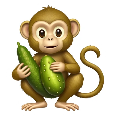 Monkey with a pickle  sticker