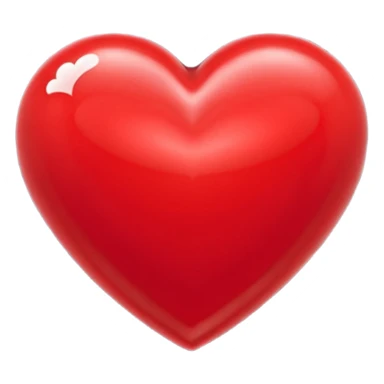 Un icono 3D de un corazón rojo brillante, estilo minimalista y moderno, textura suave y plástica (estilo claymorphism), iluminación de estudio con reflejos suaves, renderizado hiperrealista en alta resolución (8k), sobre un fondo de color sólido y contrastante sticker