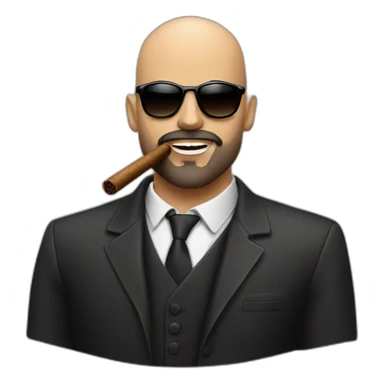 bald guy with beard and sunglasses and a cigar in his mouth sticker