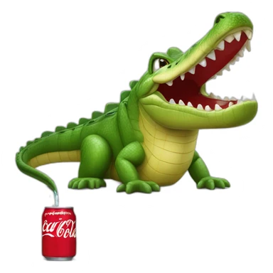 Un crocodile dans une mare de Coca-Cola sticker