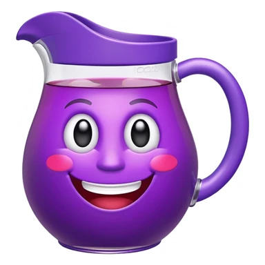 grape koolaid pitcher with smiling face sticker