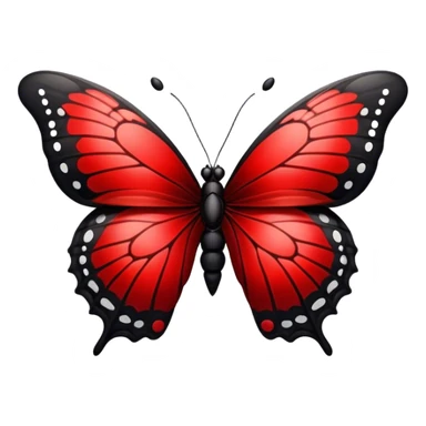 An Edgy Spanish crimson-blood-red obsidian-black beautiful butterfly sticker