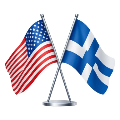 USA flag versus Finland flag sticker